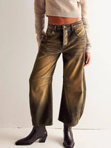 Sephira - Leopard Barrel Jeans