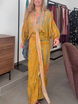 Kindara - Printed Kimono Dress