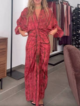 Kindara - Printed Kimono Dress