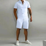 Laurenz - Men Luxury Polo And Shorts Set Summer