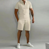 Laurenz - Men Luxury Polo And Shorts Set Summer