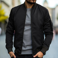 Tavian – Men’s Zip Up Jacket with Ribbed Cuffs