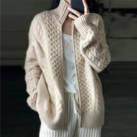 Velmira – dame cashmere cardigan med høj hals
