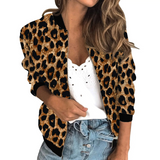 Kaelirra - Giacca bomber da donna con stampa leopardata e zip