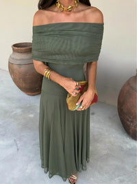Tolinda - One Shoulder Mesh Maxi Dress