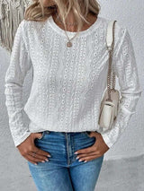 Isadora – Blusa da donna a maniche lunghe in pizzo sangallo