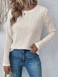 Isadora – Blusa da donna a maniche lunghe in pizzo sangallo