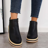 Avrielle – Womens Platform Ankle Boots With Zip