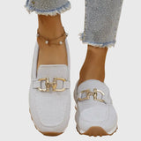 Fabrielle – Womens Textured Buckle Loafers