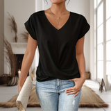 Charlisse – V Neck Twist Hem Blouse Women