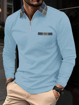 Emeric – Long Sleeve Polo Shirt with Zip Collar