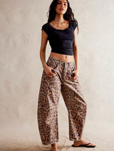 Sephira - Leopard Barrel Jeans
