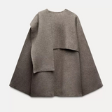 Arivella - Womens Asymmetric Wool Poncho