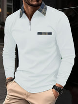 Emeric – Long Sleeve Polo Shirt with Zip Collar