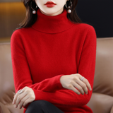 Elvarise - Womens Cashmere Turtleneck Knit Sweater