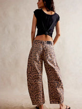 Sephira - Leopard Barrel Jeans