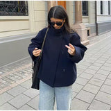 Elise - Women Double Breasted Short Jacket