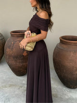 Tolinda - One Shoulder Mesh Maxi Dress