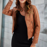 Valery – Classic Faux Leather Jacket for Women