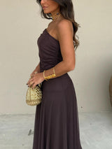 Tolinda - One Shoulder Mesh Maxi Dress
