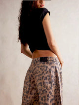 Sephira - Leopard Barrel Jeans