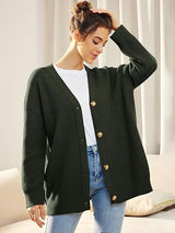 Alenya – Women’s Oversized Cardigan with V-Neck and Button Fastening