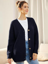 Alenya – Women’s Oversized Cardigan with V-Neck and Button Fastening
