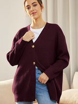 Alenya – Women’s Oversized Cardigan with V-Neck and Button Fastening