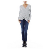 Elspeth – Womens Ribbed Wrap V Neck Jumper