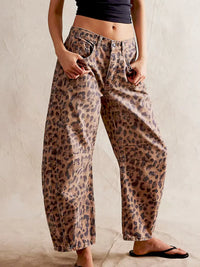 Sephira - Leopard Barrel Jeans