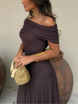 Tolinda - One Shoulder Mesh Maxi Dress