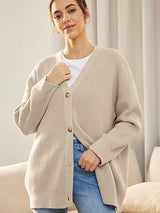 Alenya – Women’s Oversized Cardigan with V-Neck and Button Fastening