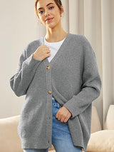 Alenya – Women’s Oversized Cardigan with V-Neck and Button Fastening