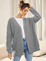 Alenya – Women’s Oversized Cardigan with V-Neck and Button Fastening