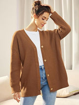 Alenya – Women’s Oversized Cardigan with V-Neck and Button Fastening