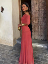 Tolinda - One Shoulder Mesh Maxi Dress