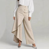 Denia - Wide Leg Denim Look Trousers