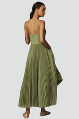 Olivéra - Olive Midi Corset Pleated Cocktail Dress