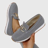 Fabrielle – Womens Textured Buckle Loafers