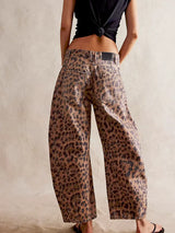 Sephira - Leopard Barrel Jeans