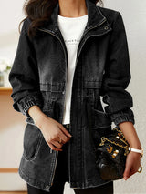 Zarellie - Womens Zip Pocket Denim Jacket