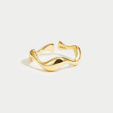 Clarise - Adjustable Ocean Wave Ring Sterling Silver Gold Plated