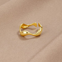 Clarise - Adjustable Ocean Wave Ring Sterling Silver Gold Plated