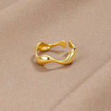 Clarise - Adjustable Ocean Wave Ring Sterling Silver Gold Plated