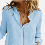 Verouxa - Women Loose Long Sleeve Shirt