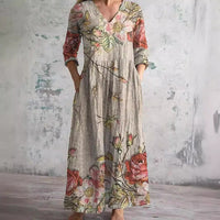 Florielle – Women Summer Dress Floral Print Loose Fit