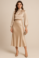 Julien – Casual Satin Womens Midi Dress