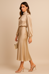 Julien – Casual Satin Womens Midi Dress
