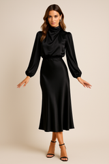 Julien – Casual Satin Womens Midi Dress