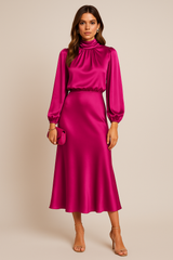 Julien – Casual Satin Womens Midi Dress